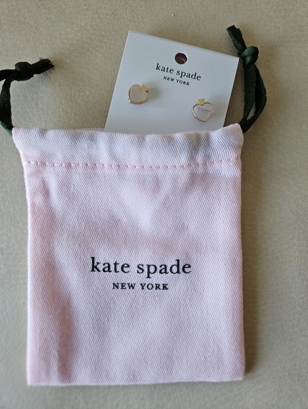 Kate Spade Mother of Pearl Heritage Spade Stud Earrings Gold NWT